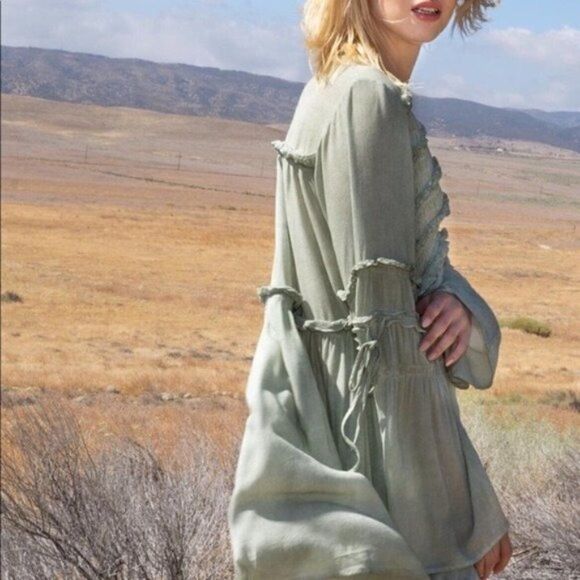 SAGE Tunic with Ruffles & Bell Sleeves - Picture 5 of 14